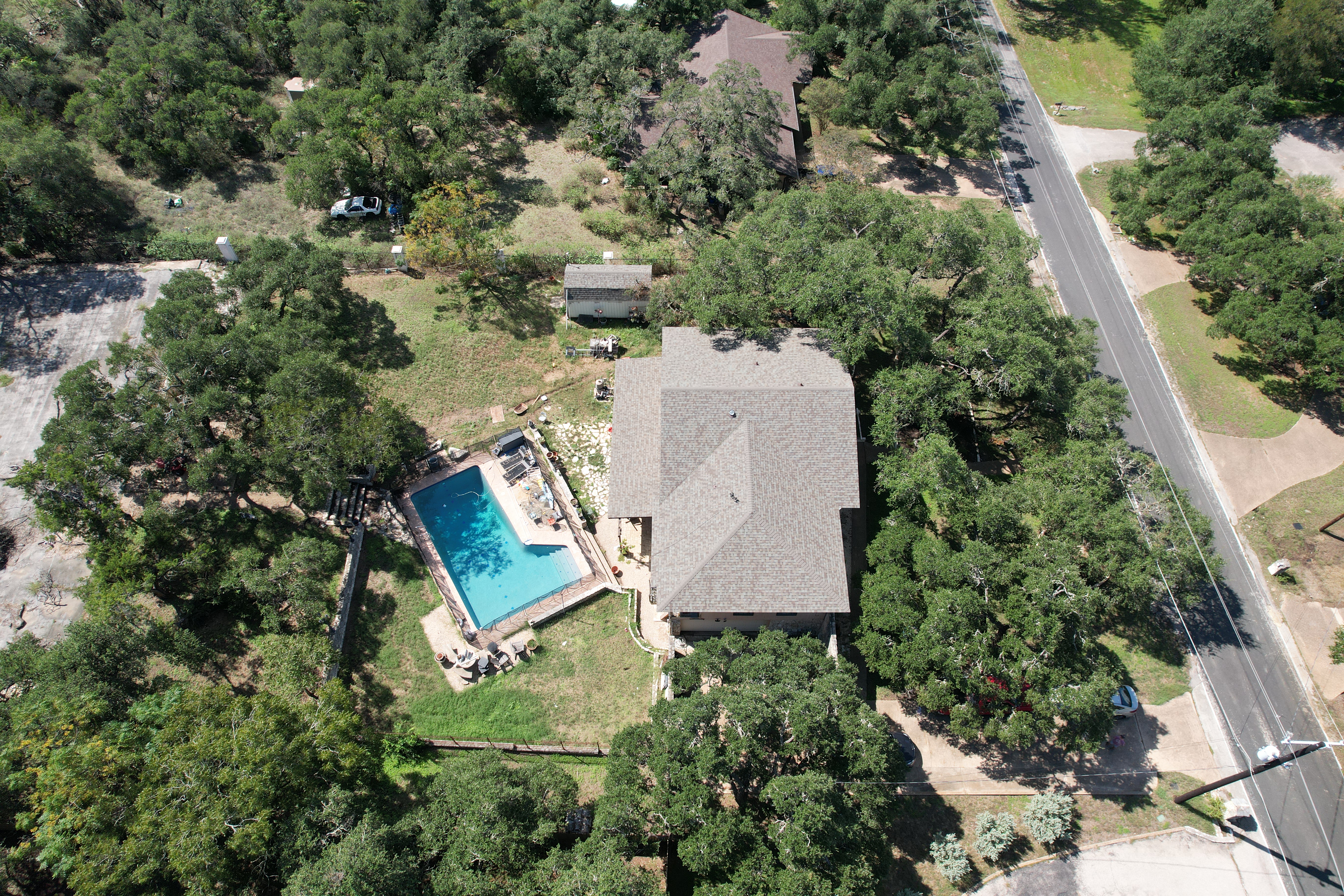 Selected residential aerial view