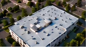 Commercial rooftop viewed from above